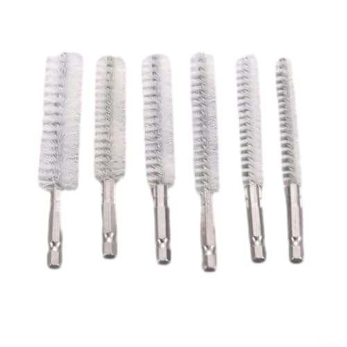 Image of Rotary Tool Brush Set for Power Drills Featuring Stainless Steel Copper and Nylon Bristles in 6 Standard Sizes (Style C)