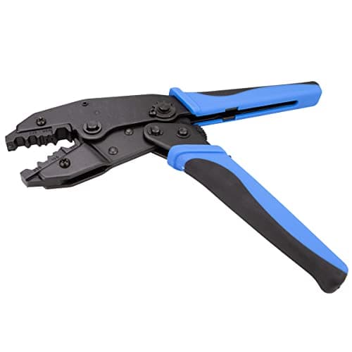 Image of Whisary Coaxial Cable Crimping Pliers for Coaxial Connector Which Connect LMR240 RG142,LMR195,RG59,RG223 Cable, RG58 crimp tool with 0.213" (5.41mm) Hex Die (RG58 Crimper Black Blue)