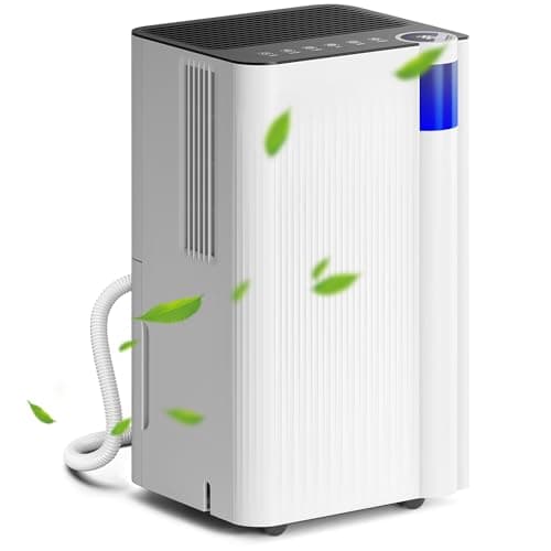 Image of HOMCOM 12L/Day Dehumidifier with Low Noise Level, Continuous Drainage, 2L Water Tank, 24H Timer, LED Display, Filter, Auto Defrost, Children Lock, Dehumidifier for Home Damp, Laundry Drying, Basement