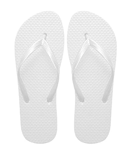 Image of SUGAR ISLAND® Unisex Ladies Girls Mens Summer Beach FLIP Flop Pool SHOES-WHITE-7/8