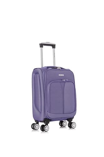 Image of Cabin Carry on Suitcase 20" Lightweight 4 Wheels Spinner 3-Digit Combination Lock Soft Shell Luggage Hand Luggage Flight Bag for EasyJet Ryanair Birtish Airways and All Other Airlines 55x35x20