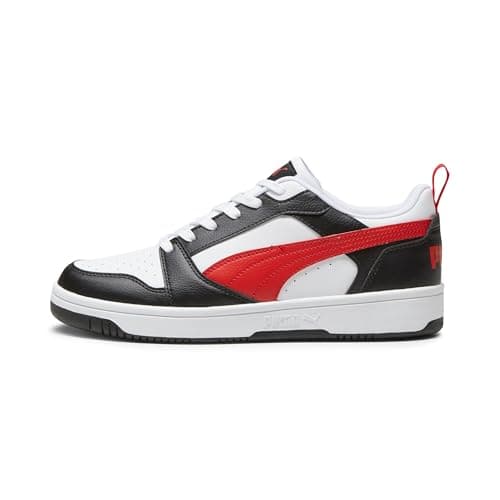 Image of Puma Unisex Adults Rebound V6 Low Sneakers, Puma White-For All Time Red-Puma Black, 11 UK