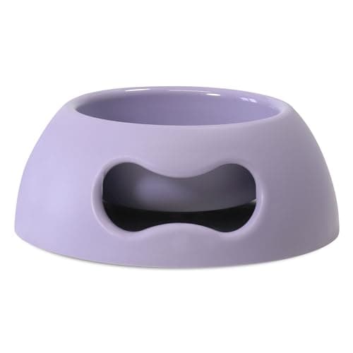 Image of United Pets Pappy Small Dog and Cat Bowl, EcoFriendly, Italian Design, Made in Italy, Purple, Bowl for Small Dogs and Cats, Capacity 350ml (12 oz)