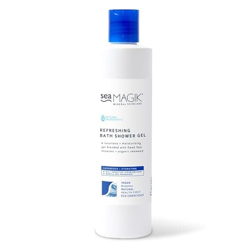 Image of Sea Magik - Vegan Body Wash, Refreshing Spa Set with Dead Sea Salt, Allergen Free, Multipurpose, for All Skin Types, Hydrating, Soothes Psoriasis and Eczema, Cruelty Free (300ml)