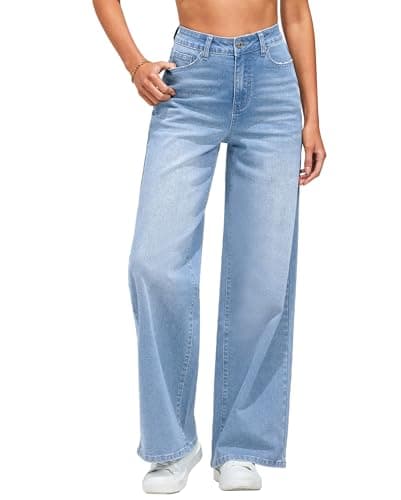 Image of Vetinee Mom Jeans for Women UK Women Jeans Bay Blue Size XX-Large Fits UK Size 24 - UK Size 26