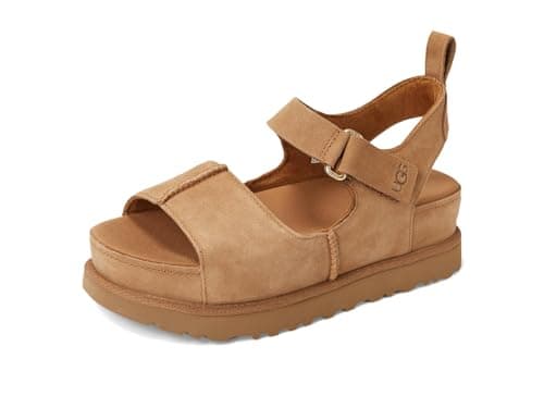Image of UGG Women's Goldenstar Hi Sandal, Chestnut Suede, 7 UK