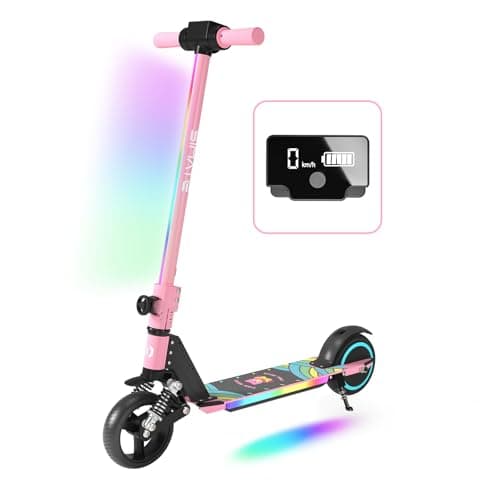 Image of E-RIDES 6.5'' Foldable Kids Electric Scooter - Colorful LED Lights, 8 Mph Max Speed, Electric Scooter Kids 5 Mile Range, Shock Absorbing Comfort, E Scooter for Kid with Display