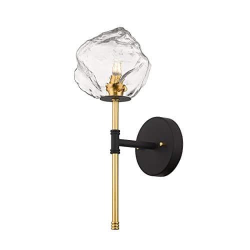 Image of Zumaline Rock Wall Lamp, Black, Gold, 1x G9