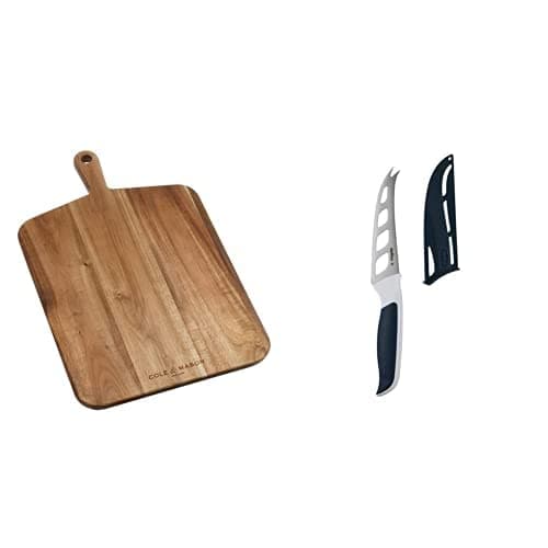 Image of Cole & Mason H722133 Barkway Large Chopping Board with Handle | Wooden Board/Cutting Board/Serving Board | Acacia Wood | (L) 520mm x (W) 320mm x (D) 20mm | Not Suitable for The Dishwasher