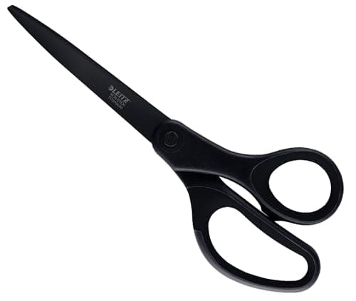 Image of Leitz Titanium Scissors, Right or Left Handed (Ambidextrous), 205 mm, Non Stick, Office Stationary, Ergonomic Handle, Black