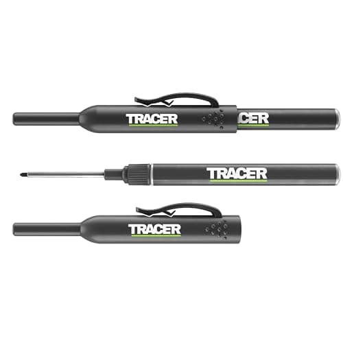 Image of Tracer Long Nib Permanent Marker Pens, Black Permanent Markers for Deep Hole Marking. With Holster and Pocket Clip. Pack of 2