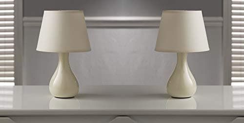 Image of K LIVING Calvin Cream Table Lamp & Shade Pair
