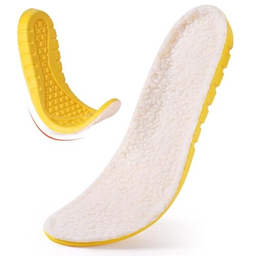 Image of Non Slip Insulated Insoles with Cushioning Support, Ultra Comfortable Faux Wool Insulated Insoles for Boots, Trainers and Slippers Men 280mm