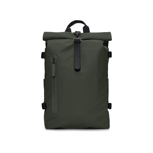 Image of RAINS Rolltop Rucksack Mini Backpack Unisex Adult (Pack of 1), green, Grande, Daypack