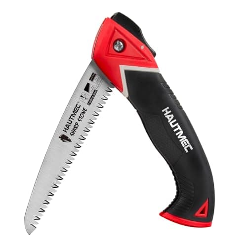 Image of HAUTMEC Pruning Saw 150mm (6"), Folding Hand Saws for Cutting Wood, Trees, Garden Saw with SK5 Blade & Non-Slip Rubber Handle for Branches, Camping & Bushcraft