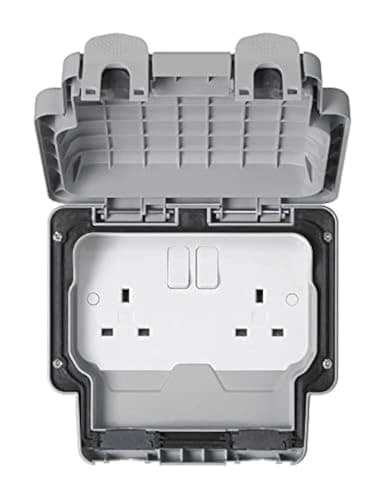 Image of MK Masterseal Plus K56482RY 13 amp 2-Gang Switched Socket, Grey