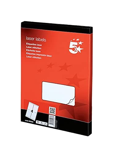 Image of 5 Star Sticky Labels White Multipurpose (400 Pack) Label Stickers Laser Copier Inkjet 139x99.1mm