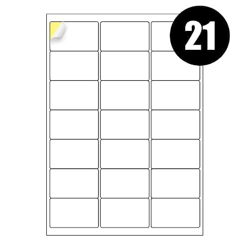 Image of 21 Address Label per A4 Sheet, 25 Sheets 525 Address Labels Total, Self Adhesive Address Mailing Printer Labels–Compatible with Inkjet and Laser Printers Printable Sticky Sheet Label [JAM Free]