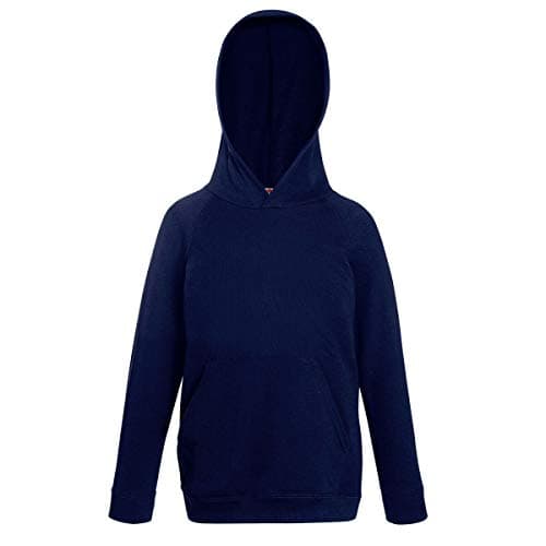 Image of Fruit of the Loom Childrens Unisex Lightweight Hooded Sweatshirt/Hoodie (12-13) (Deep Navy)