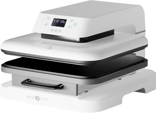 Image of HTVRONT Auto Heat Press Machine 15x15 Inch (38x38CM) White, T Shirt Press with Auto Release for Sublimation & Heat Transfer