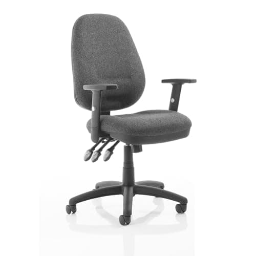 Image of Dynamic KC0037 Eclipse XL III Lever Task Operator Chair with Height Adjustable Arms - Charcoal with Height Adjustable Arms Matching Bespoke Colour Charcoal Fabric