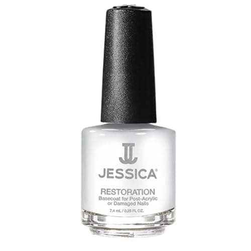 Image of JESSICA Restoration Base Coat Nail Varnish, Award Winning for Post Acrylic or Damaged Nails, 7.4ml