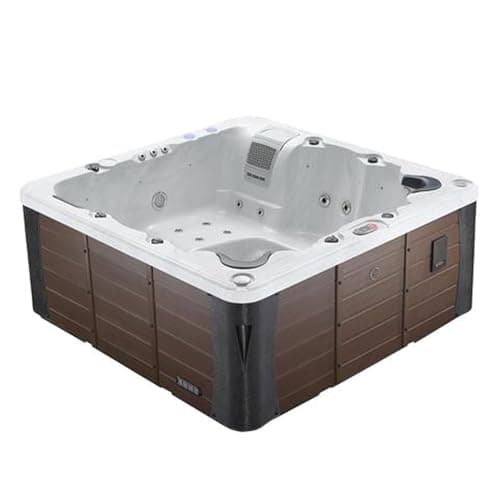 Image of CANADIAN SPA CO. Erie AI Hot Tub | 6-Person 46-Jet | 213 x 213 cm Square, with Cover, LED Lighting, Heating and 46 Hydrotherapy massage Jets, Year-Round Use