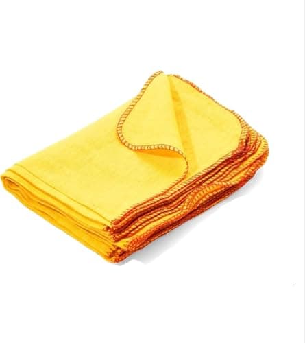 Image of 10x Yellow Dusters Cotton Cleaning Cloths Polishing Cloth Dusting Towel Multi-Purpose Duster Cloth Washable Reusable Car Duster For Dusting Polishing Cleaning Kitchen Essentials (pack of 10 ) (10)