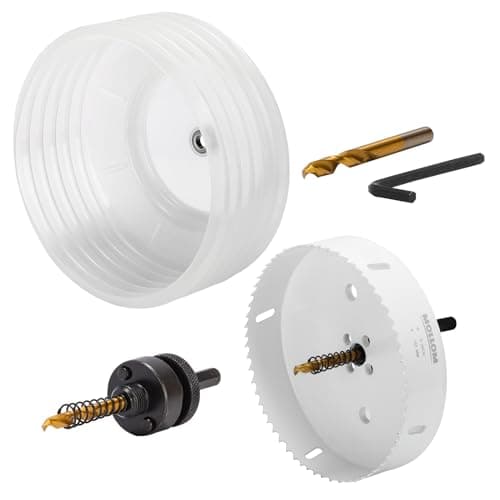 Image of MOLLOM (6" | 152mm) HSS M42 8% cobalt BI-Metal Hole Saw with Dust Bowl,2 Pilot Drill Bits & Mandrel Smooth Cutting for PVC,Drywall,Wood,Plastic,Gypsum Board,Metal etc
