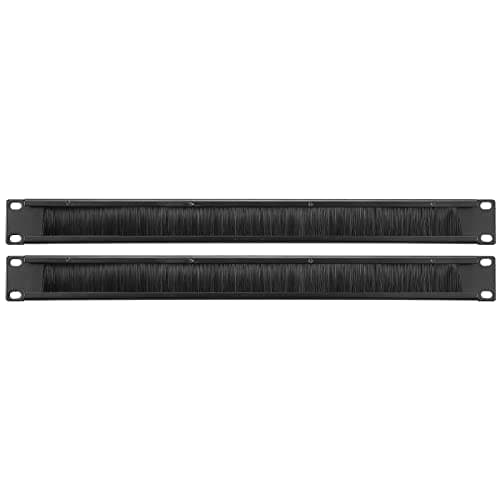 Image of PATIKIL Brush Cable Manager 1U, 19 Inch, 2 Pack Horizontal Rack Mount Cable Management Strip Panel for Network Server Rack
