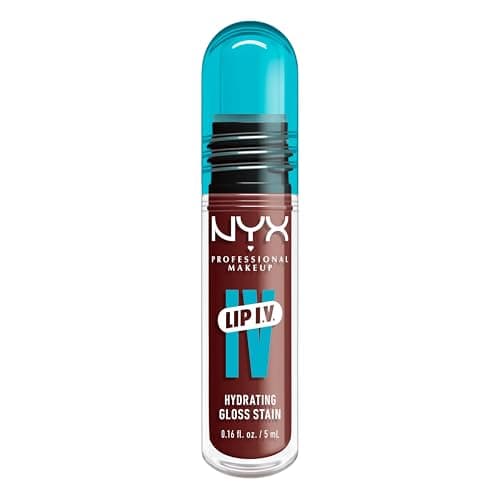 Image of NYX Professional Makeup Lip Gloss and Lip Stain, Lip IV Hydrating Gloss Stain, Up to 12 Hour Hydration, High Pigment, Wet Shine Finish, Shade: Mocha Me Wet
