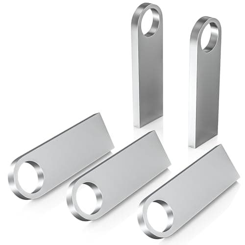 Image of ABLAZE 4GB USB Stick 5 Pack Metal Memory Stick 4GB High Speed USB 2.0 Flash Drive Waterproof Pen Drive with Keyrings for PC, Car, TV, Laptop