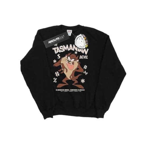 Image of LOONEY TUNES Women's Vintage Tasmanian Devil Sweatshirt Large Black
