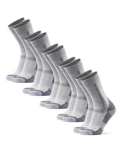 Image of DANISH ENDURANCE Hiking Socks, Breathable Merino Wool Walking Socks, for Men & Women, Unisex, 3 & 5-Pack Light Grey 13-15