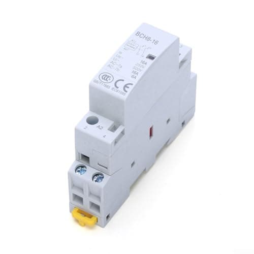 Image of Household AC Contactor 2P 16A 2NO Automatic 230V 50Hz DIN Rail Mounting Modular Control Switch for Lighting Heating Appliances Silent Operation IP20 Protection
