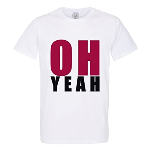 Image of Men's T-Shirt Crew Neck Organic Cotton Oh Yeah White