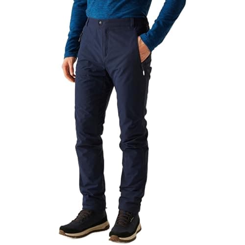 Image of Regatta Mens Highton Hiking Trousers Stretch Water Repellent Quick Dry Winter Walking Blue