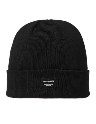 Image of Jack & Jones NOS Men's Jacdna Beanie Noos Beanie, Black (Black Black), One size
