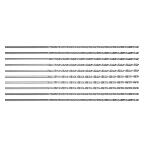 Image of 4.0mm x 119mm Silver Ground Long Series Metal HSS Twist Drill Bits Pack of 10 by ADAM DEALS