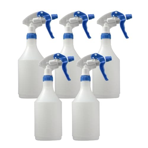 Image of Avern Large 750ml Spray Bottles Plastic (5 Pack) BLUE For Cleaning Solutions Gardening & Home Use, Plant, Water, Durable Trigger Sprayer, Refillable Mist Spray Bottle Heavy Duty - Large 750ML