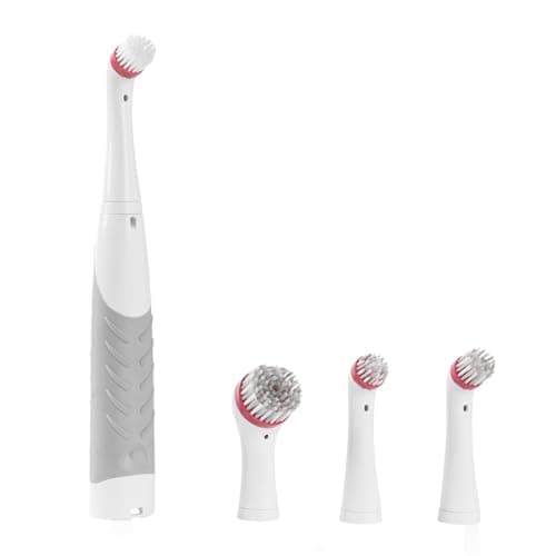 Image of Kleeneze Deep Clean Power Scrubbing Brush - Cordless Electric Household Cleaning Brush, Includes 4 Various Brush Heads, Battery Powered, Clean Bathrooms, Kitchens, Corners, Appliances
