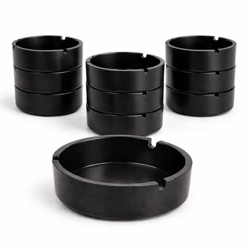 Image of Utopia Black Melamine Ashtray Pack of 10 – Durable Break-Resistant Table Ashtrays for Bars, Restaurants & Outdoor Smoking Areas – Professional Hospitality Ash Trays