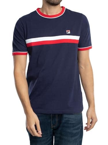 Image of FILA Men's Razee T-Shirt, Navy/Red/White, XL