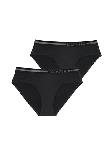 Image of Dorina Period Panties 2-Pack – Medium Flow, Leak-Resistant Gusset, Hipster Style, Soft Bonded Micro Fabric, Black