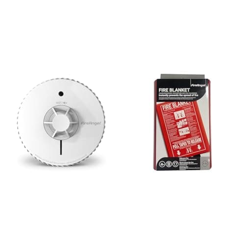 Image of Bundle of FireAngel Heat Alarm with 10 Year Sealed For Life Battery, FA6720-R (HT-630 replacement, new gen), White + Fire Angel FB100-FA-EUR Fire Blanket x 1m