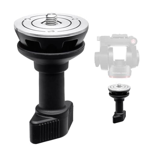 Image of Manfrotto 60mm Half Ball Adapter to use 60mm Flat Base Head with 60mm Bowl Video Tripod, Short Handle, Ground-level Shooting