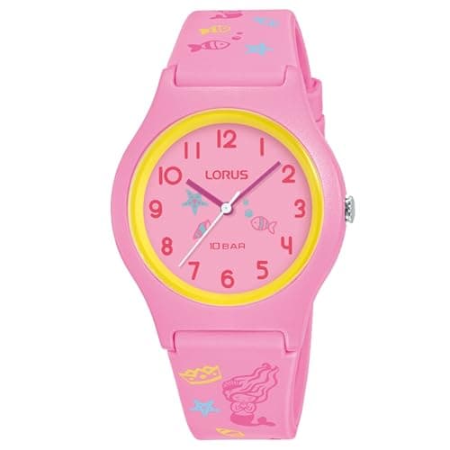 Image of Lorus RRX49HX9 Children's Watch Quartz Plastic with Silicone Strap, Pink, Casual/Sport