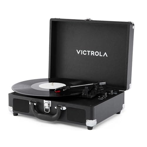 Image of Victrola Journey II (2025 Model) – Bluetooth Suitcase Record Player – Built-in Stereo Speakers with Enhanced Bass, 3-Speed Turntable, Bluetooth Input and Output, RCA & Headphone Outputs (Black)