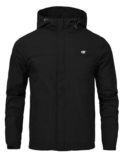 Image of Huayuzh Men's Softshell Jackets Mens Waterproof Jacket Outdoor Lightweight Breathable Windbreaker Hiking Camping Coat Black M