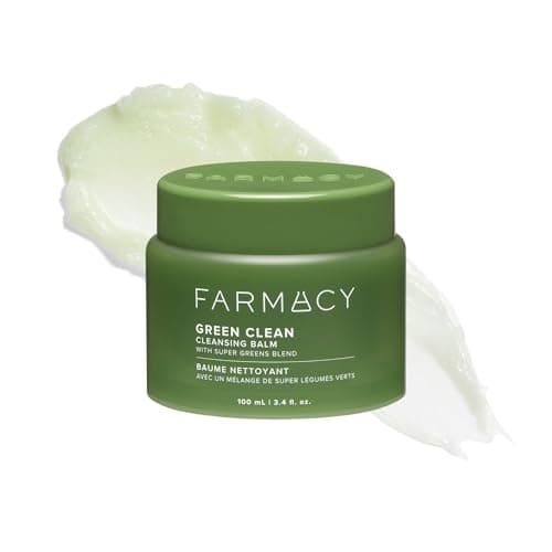 Image of Farmacy Makeup Remover Cleansing Balm - Green Clean Waterproof Makeup Remover + Oil Based Cleanser - Gentle Exfoliating Double Cleanser - Melts From Balm to Milky Lather (100ml)